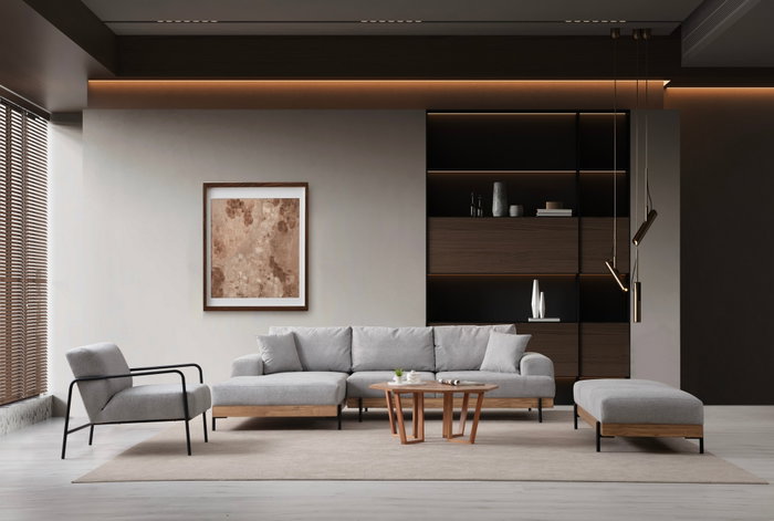 Atelier Del Sofa Eti Oak Left - Gris